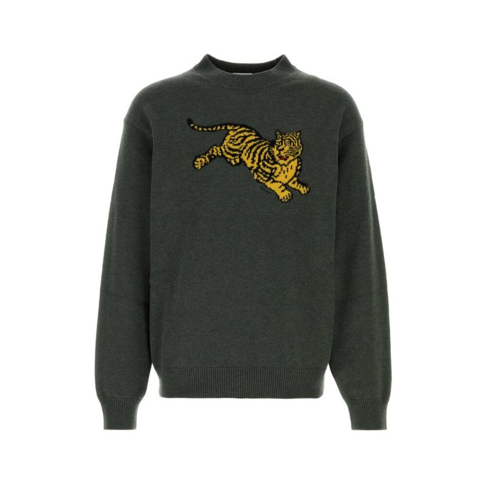 Kenzo Men Khaki Wool Blend Sweater